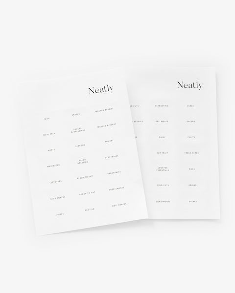 Fridge & Freezer Label Set